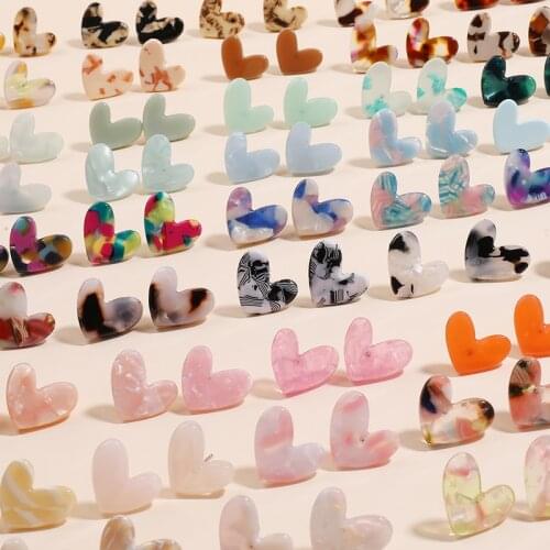 New Fashion Tortoise Shell Stud Earrings Acetate Acrylic Earring Stud for Women Round Circle Studs Boho Ohrringe findings