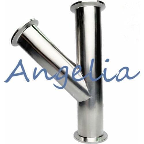 1-3/4" Stainless Steel 304 Tri Clamp OD 64mm Sanitary Tee 3 Way Y Type Shape Pipe Fitting