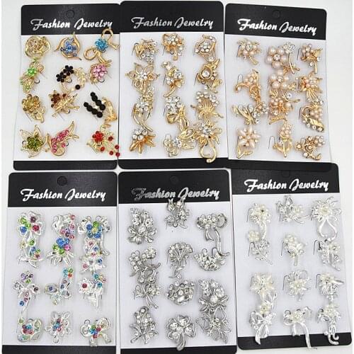 12PCS Mixed Designs Very Pretty Small Collar Broach Cake Decoration Brooch Fashion Lady Clothes Collar Pins