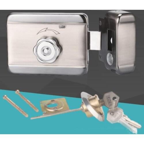 12V Electric Motorized Door Lock OK to connect Video intercom Access Control System Key Lock Anti-theft Autolock