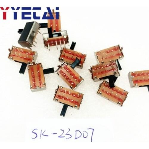 YongYeTai Slide switch SK-23D07 horizontal 8 feet second row third gear 2P3T side dial / slide handle 3MM free shipping