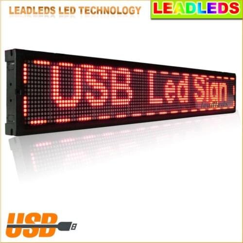 40x6.3 inches store Indoor advertising Red USB Programmable LED display board Scrolling Message Led sign