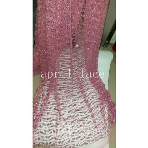 5yards HL045 purple dobby glued sparkle glitter mesh net tulle lace fabric for african sawing /evening dress