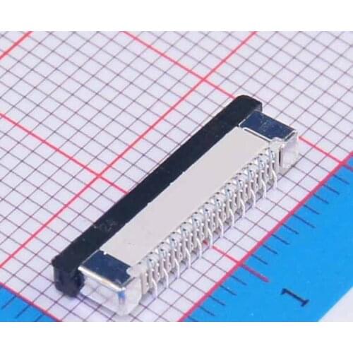 50Pcs/lot Vertical Type 0.5mm 24P FFC FPC Socket 0.5mm Pitch 24Pin Flexible Flat Cable Connector