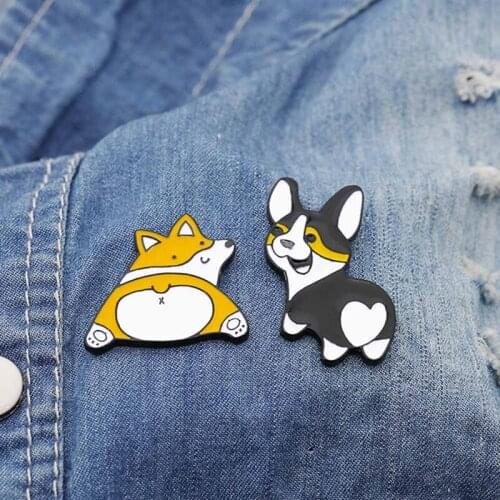 Corgi Heart Dog Pins Brooches Corgi Lover Enamel Pins Lapel Pins For Corgi Nerds Gift For Dog Mom