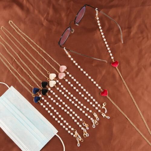 Womens Glasses Chains Imitation Pearl Mask Chain Holder Crystal Sunglasses Reading Eyewear Retainer Strap Chic Jewelry Gifts
