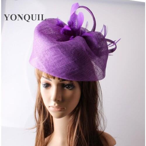 21 Color High Quality Fashion Derby Party Fasinctor Hats Headbands Bridal Feather Hair Accessories Wedding Headwear Hats FS84