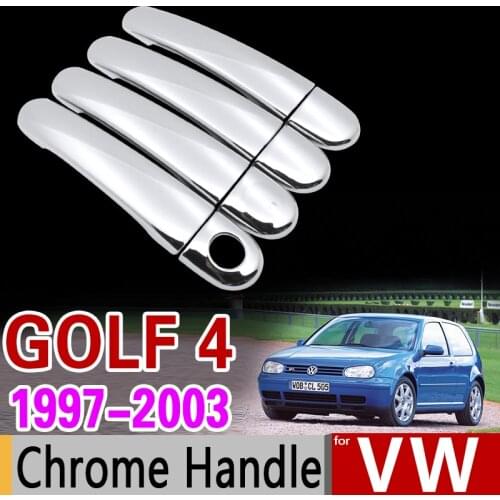 For VW Golf 4 MK4 Chrome Handle Cover Trim Set Volkswagen Rabbit A4 1J 1997 1998 1999 2003 Car Accessories Sticker Car Styling