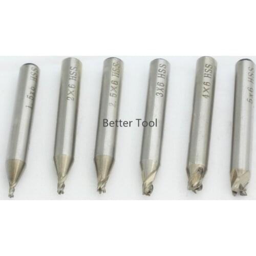 Hss End Mill Milling Cutters For Vertical Key Machine Parts Locksmith Tools 1.5mm 2.0mm 2.5mm 3.0mm 4.0mm 5.0mm
