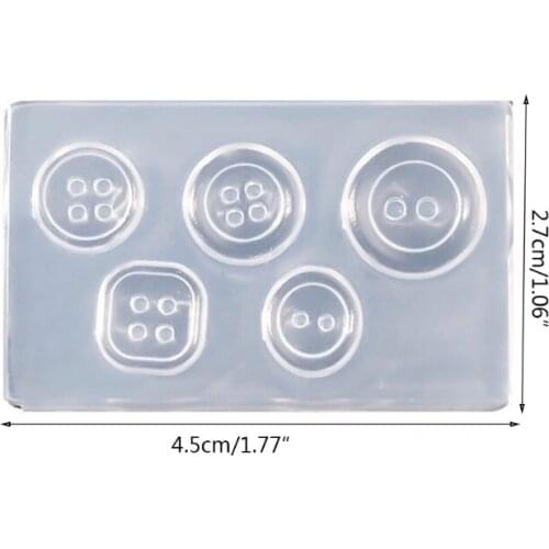 Crystal Epoxy Resin Mold Button Buckle Casting Silicone Mould DIY Crafts Tool U90F