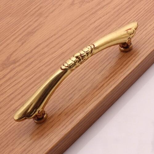 Exquisite Design European Antique Cabinet Drawer Wardrobe Cabinets Departments Handle Solid Brass (C.C.:96mm L:130mm)