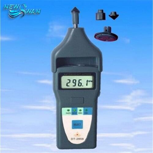 Laser Contact Tachometer DT-2858 Digital Inductive Tachometer DT2858 Photoelectric Speed Measuring Instrument