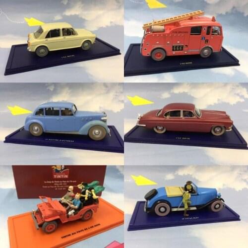 Diecast 1/43 Scale The Adventures of Tintin Land of Black Gold Willis Jeep Alloy Model Car Comics Scene Adult Collection Boys