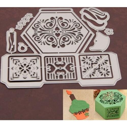 Metal Cutting Dies diy Scrapbooking Photo Album Decorative Embossing PaperCard Crafts N155 Hexagonal Box