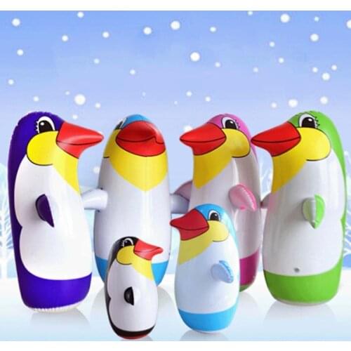 2021 New 36cm/45cm/70cm PVC Inflatable Toy Lifelike Cartoon Penguin Tumbler Children Gift
