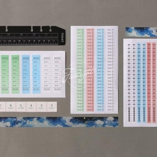 3pcs/pack Week&Daily Decorative Sticker Diary Album Label Sticker DIY Scrapbooking Stationery Stickers Escolar