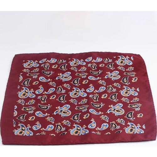 Ricnais 25cm*25cm Fashion Paisley Dot Handkerchief For Mens Red Navy Jacquared Pocket Square Suit Wedding Hanky Chest Towel