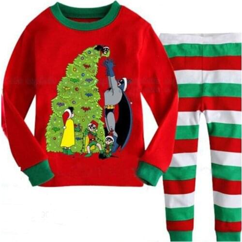 New Brand Pyjamas Set Cotton Cartoon Boys Sleepwear Kids Christmas Nightwear For 2-7 Years Infant Baby Girls Pajamas Suit