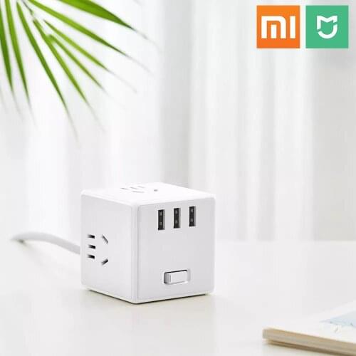 Newest Xiaomi Mijia Cube Converter USB Socket Converter Strip 3USB Socket PD Fast Charger Portable Plug-in Power Plug Outlet