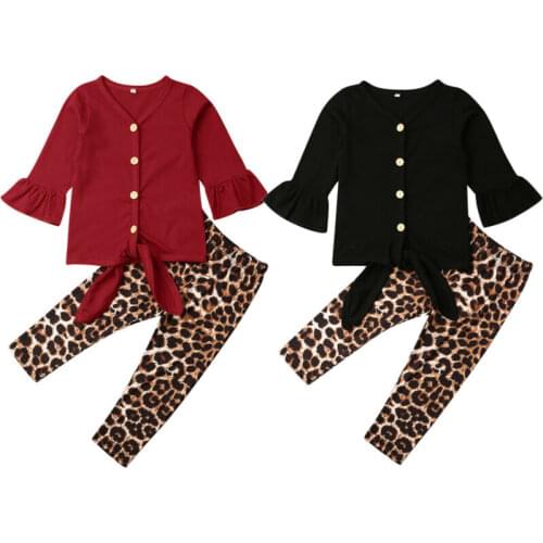 Toddler Girl Clothes 2019 Autumn Outfit Clothes Long Sleeve T-shirt Tops+Long Pants 2PCS Set Size 2-6Y