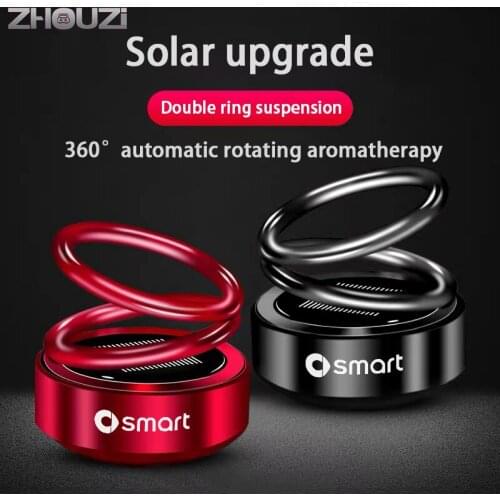 Car Air Freshener Solar Auto Rotation Double Ring Scent Decor For Smart Fortwo Forfour 453 451 450 Car Aromatherapy Accessories