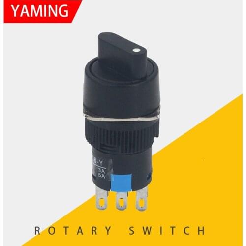 16mm Rotary Switch Knob Round Button 2/3 Positions Three Six Feet Pins Latching Lock 1NO1NC 2NO2NC Selector LA16Y-11X21