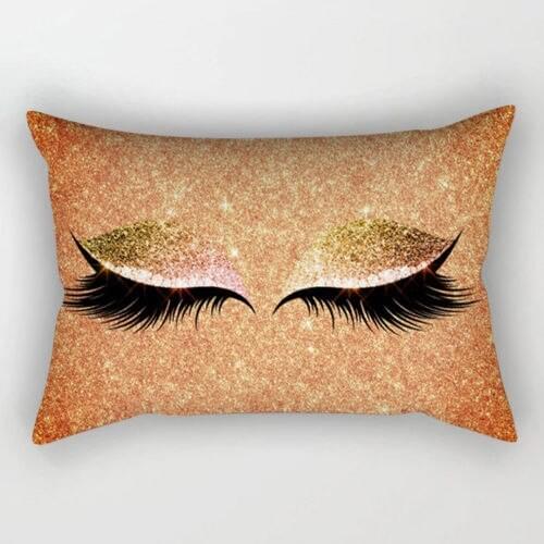 Eyelash Polyester Pillow Case Cotton Linen Sofa Throw Cover Home Decor