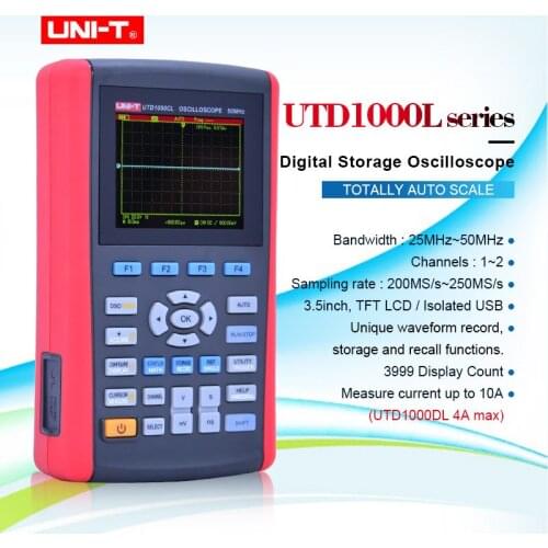 Handheld Digital Storage Oscilloscopes UNI-T UTD1050CL 3.5"LCD Digital display Fully Auto Scale Oscilloscopes With multimeter