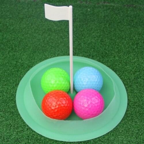 Silicone Golf Putting Cup Outdoor Training Hole Putting Regulation Cup Flag