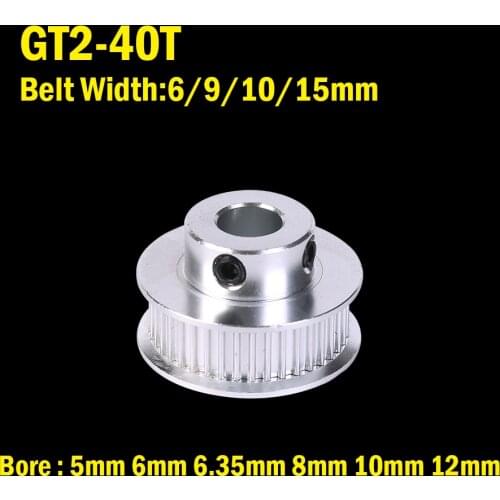 40 teeth 2GT Timing Synchronous Pulley Bore 5mm 6mm 6.35mm 8mm 10mm for belt used in linear 2GT pulley 40Teeth 40T