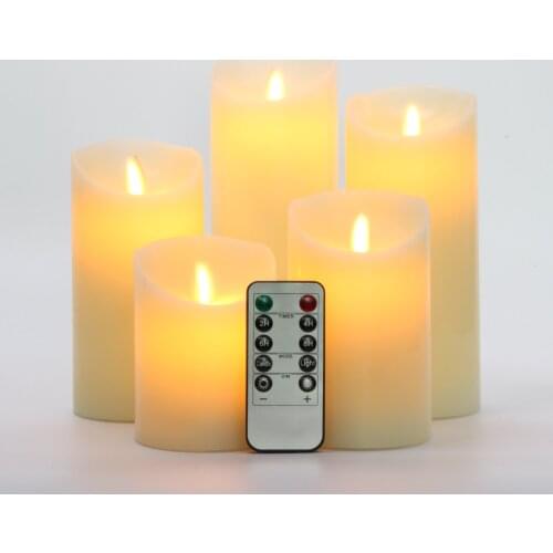 LED Flameless Candles Battery Operated LED Pillars Real Wax & Moving Flame Wick Flickering Candle with Remote Control