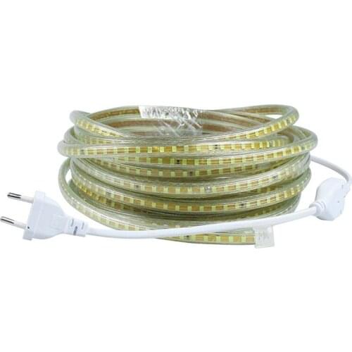 220V Waterproof Led strip light with EU Plug 2835 SMD flexible Rope Light,120 Leds/M high brightness outdoor indoor decoration