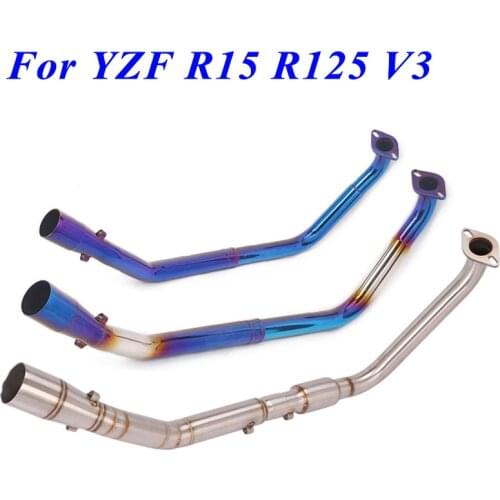 Motorcycle Exhaust For Yamaha R125 YZF-R15 V3 2017 - 2020 2018 2019 18 19 YZFR15 MT 125 Modified Front Middle Link Pipe Escape
