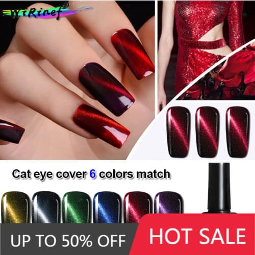 WiRinef 8ml 3D Magnetic Cat Eye Top Coat Uv Gel Nail Silver Gold Red Colors Manicure Holographic Nail Gel Polish