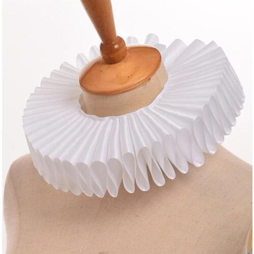 2020 Womens Victorian Renaissance Ruffled Neck Collar Satin Clown Cosplay Choker