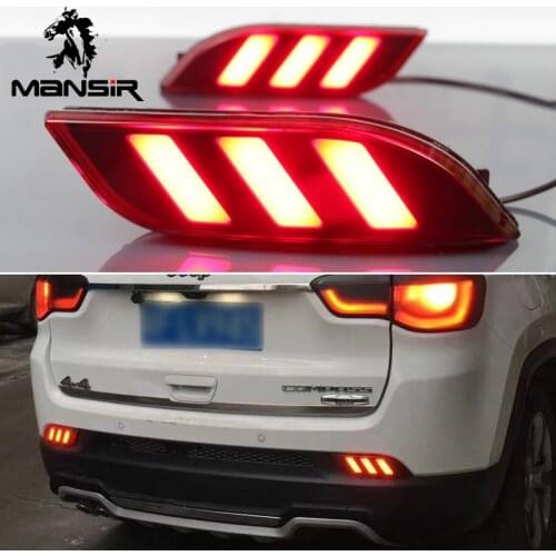 12V Car LED Rear bumper light Rear Fog Lamp Auto Brake Reflector For Jeep Compass 2017 2018 2019 2020 Rear Lights Assembly