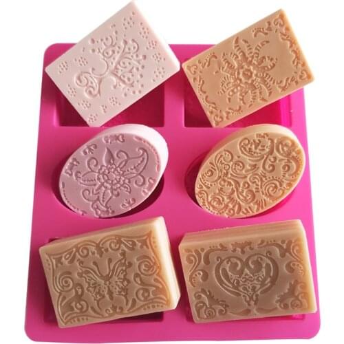 6 Cavity 3D Oval Rectangle Silicone Soap Mold DIY Handmade Soap Making Forms Craft Tray Mould Mousse Pastry Tools