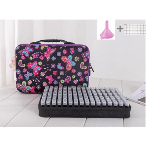 80 bottles of diamond painting accessories container storage bag box suitcase 5D butterfly diamond embroidery tool handbag