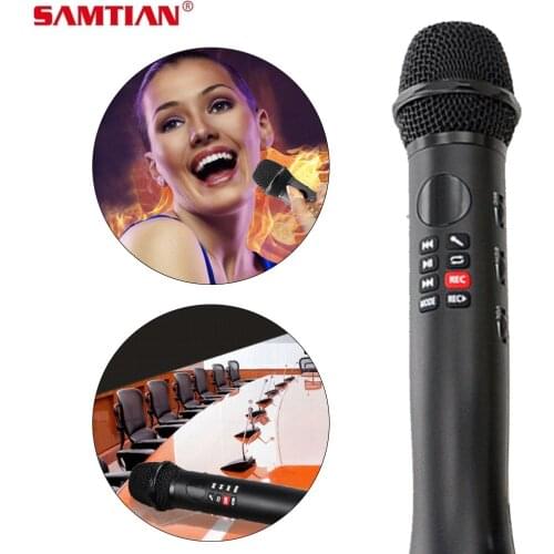 SAMTIAN Phone Wireless Microphone Handheld Microphone Recording Interview Suitable for Laptops Mobile Phone Karaoke Mic