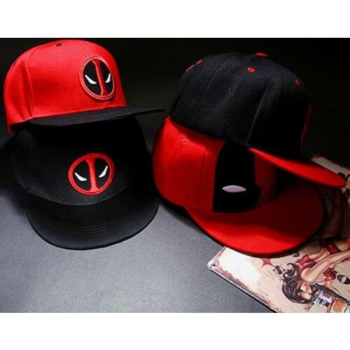 Anime Marvel Baseball Cap Deadpool Hat Adjustable Deadpool Cosplay Hip Hop Cap Boys Childrens Figures Toys Gift 56-59CM