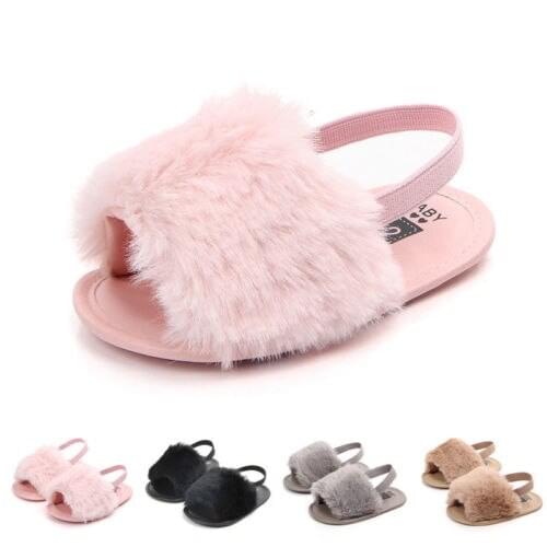 Infant Baby Girls Fur Sandals Autumn Winter Girls Shoes Casual Soft Sole Toddler Shoes Prewalker