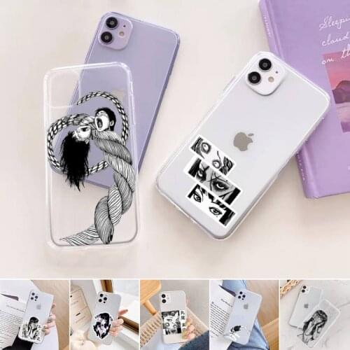 Junji Ito Terror Horror Anime Phone Case Transparent for iPhone 11 12 6 7 8 Pro X XS Max XR Plus Soft TPU Clear mobile bags