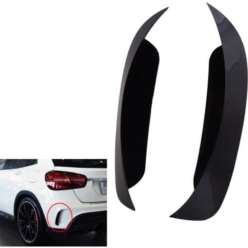2pcs Black Car Rear Bumper Spoiler Canards Side Air Vent Cover Styling Trim ABS Fit For Mercedes Benz GLA 250 GLA 45 AMG 200 CGI