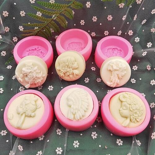 Flower Girl Resin Clay Silicone Soap Mold Fairy Head DIY Handmade Mould