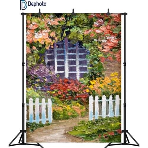 DePhoto photography backdrops Oil Printing flowers spring photographic baby shower Birthday decor photocall background props