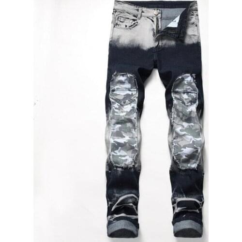 Denim Designer Grey Jeans High Quality For Hole Patch Men 28-42 2021 Autumn Winter HIP HOP Punk Streetwear