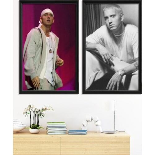 Eminem Music Hip Hop Rapper Rap Singer Poster Prints Home Wall Stiker Art Silk Room Gift Decor