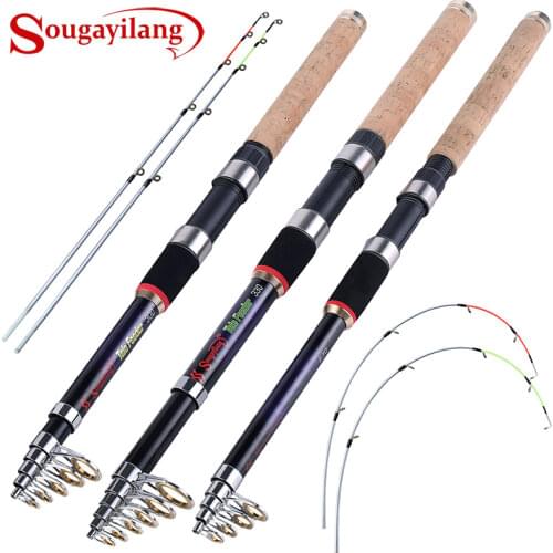 Sougayilang 2.7m-3.3m Feeder Fishing Rod Portable Telescopic Carbon Fiber Fishing Rod Spinning Carp Fishing Rod Tackle Pesca