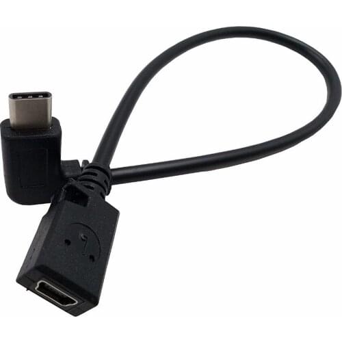 USB Type C 90 Degree Angle Male to Mini USB Female Cable for Digital Camera, MP3 Player and More Mini B USB Devices 10 Inch