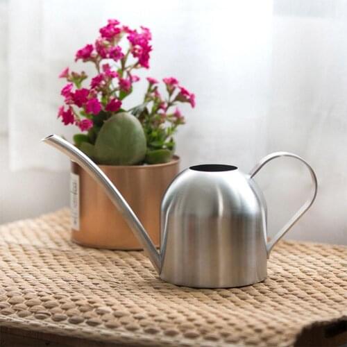 LanLan 500ml Long Mouth Pot Sprinkling Portable Stainless Steel Household Outdoor Watering Can Flowers Gardening Tools